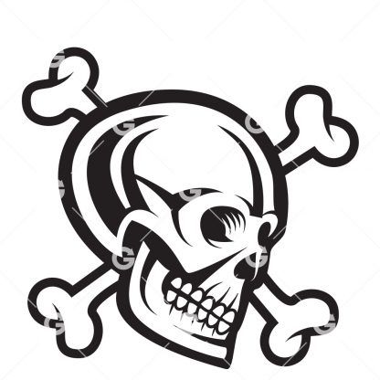 Evil Skull and Bones SVG