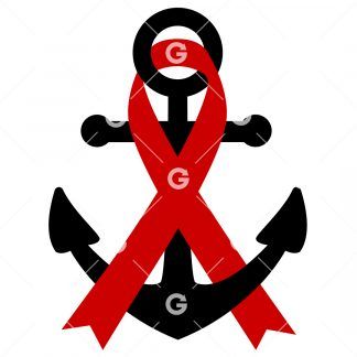 Aids Awareness Ribbon Anchor SVG