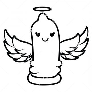 Angel With Wings Cartoon Condom SVG