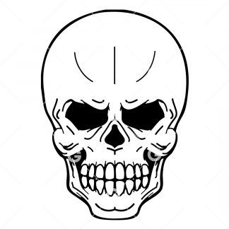 Angry Human Skull SVG