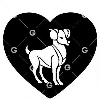 Astrology Sign Aries Love Heart SVG