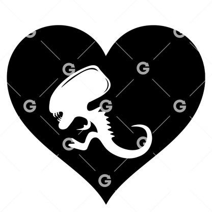 Baby Alien Love Heart Decal SVG