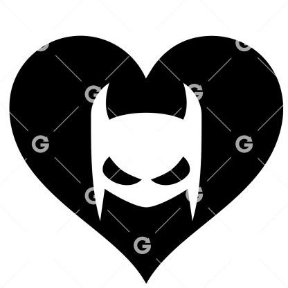 Bat Mask Love Heart Decal SVG