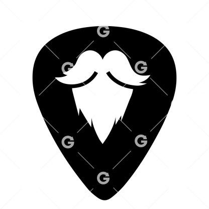 Man Beard Guitar Pick SVG