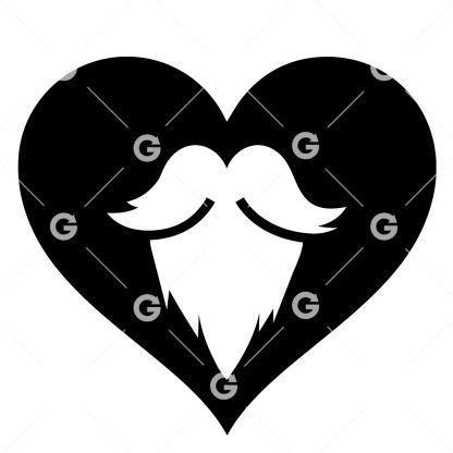 Beard Love Heart SVG