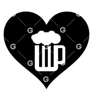 I Love Beer Love Heart SVG