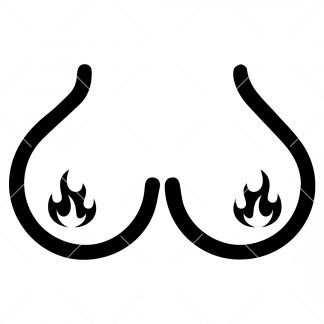 Big Boobs With Flame Nipples SVG