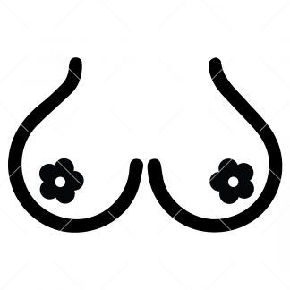 Big Boobs With Flower Nipples SVG