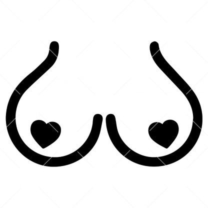 Big Boobs With Heart Nipples SVG