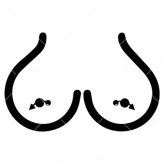 Big Boobs With Pointed Pierced Nipples SVG