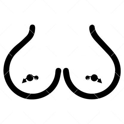 Big Boobs With Pointed Pierced Nipples SVG