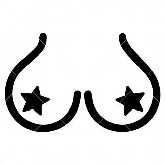 Big Boobs With Star Nipples SVG