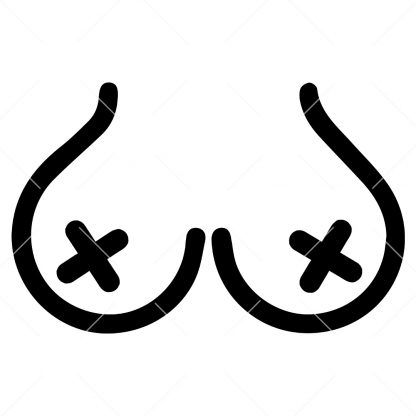 Big Boobs With X Nipples SVG
