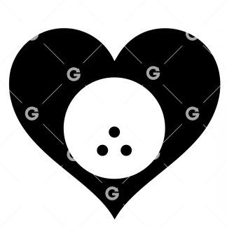 Bowling Ball Love Heart SVG