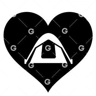 I Love Camping Love Heart SVG