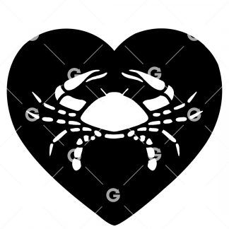 Astrology Sign Cancer Love Heart SVG