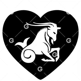 Astrology Sign Capricorn Love Heart SVG