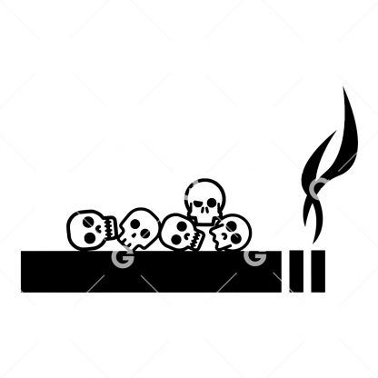Cigarette With Skulls and Smoke SVG