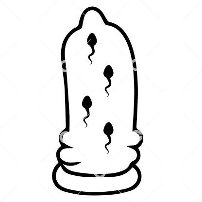 Condom With Swimming Sperm SVG