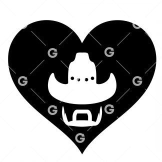 Western Cowboy Love Heart SVG