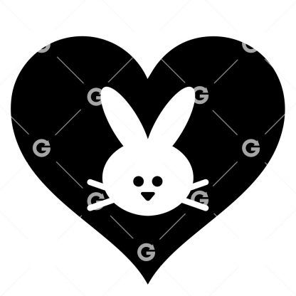 Cute Bunny Rabbit Love Heart SVG