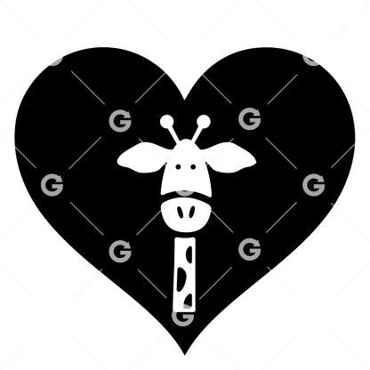 Cute Giraffe Love Heart SVG