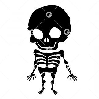 Cute Happy Skeleton SVG