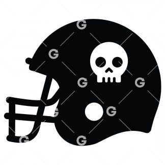Cute Skull American Football Helmet SVG