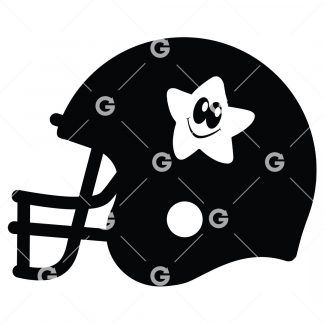 Cute Star Emoji Football Helmet SVG