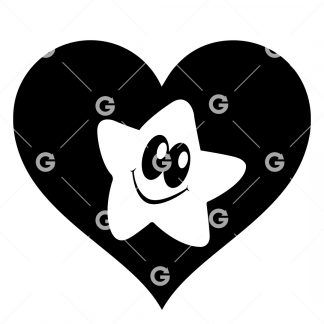 Cute Star Emoji Love Heart SVG