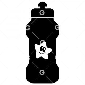 Cute Star Emoji Sports Water Bottle SVG
