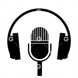 DJ Headphones and Microphone SVG