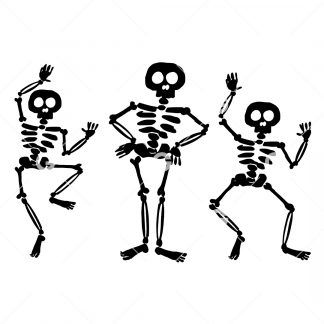 Dancing Family Skeletons SVG