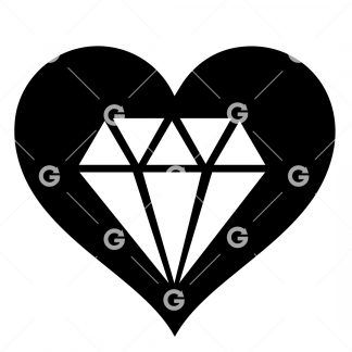 Diamond Love Heart SVG