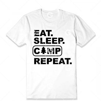 Eat, Sleep, Camp, Repeat Camping T-Shirt SVG