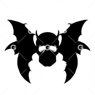 Evil Bat Skull With Wings SVG