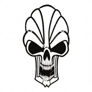 Evil Skull with Fangs SVG