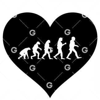 Evolution Man Love Heart SVG