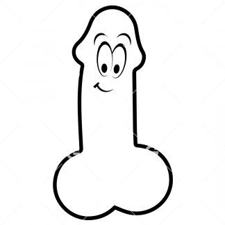 Funny Excited Cartoon Penis SVG
