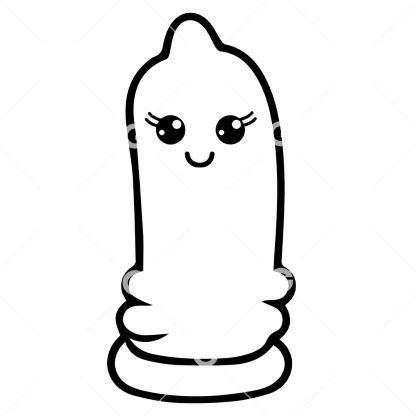 Female Cartoon Cute Condom SVG