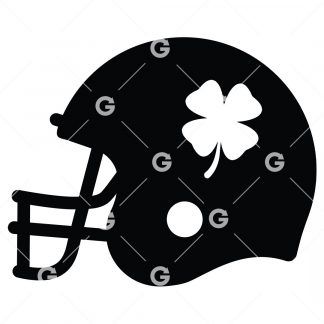 4 Leaf Clover Football Helmet SVG