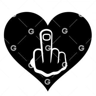 Fuck You Middle Finger Heart SVG