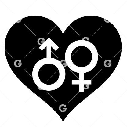 Gender Sex Symbols Love Heart SVG