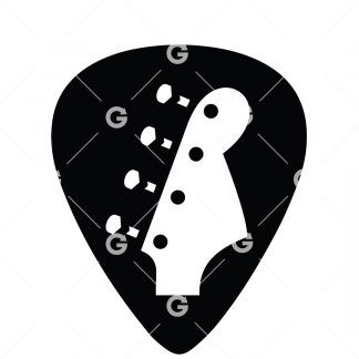Guitar Pick Bass Headstock SVG