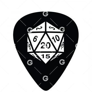 Guitar Pick D20 Dice SVG