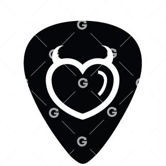 Guitar Pick Satan (Devil) Heart SVG