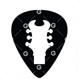 Electric Guitar Headstock Guitar Pick SVG