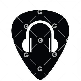 Guitar Pick DJ Headphones SVG
