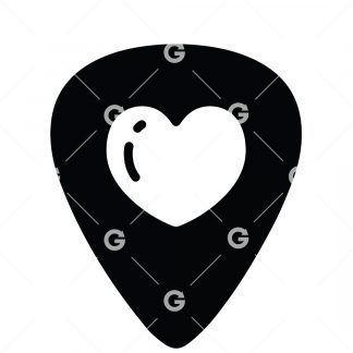 Guitar Pick Love Heart SVG