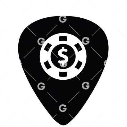 Guitar Pick Poker Chip SVG